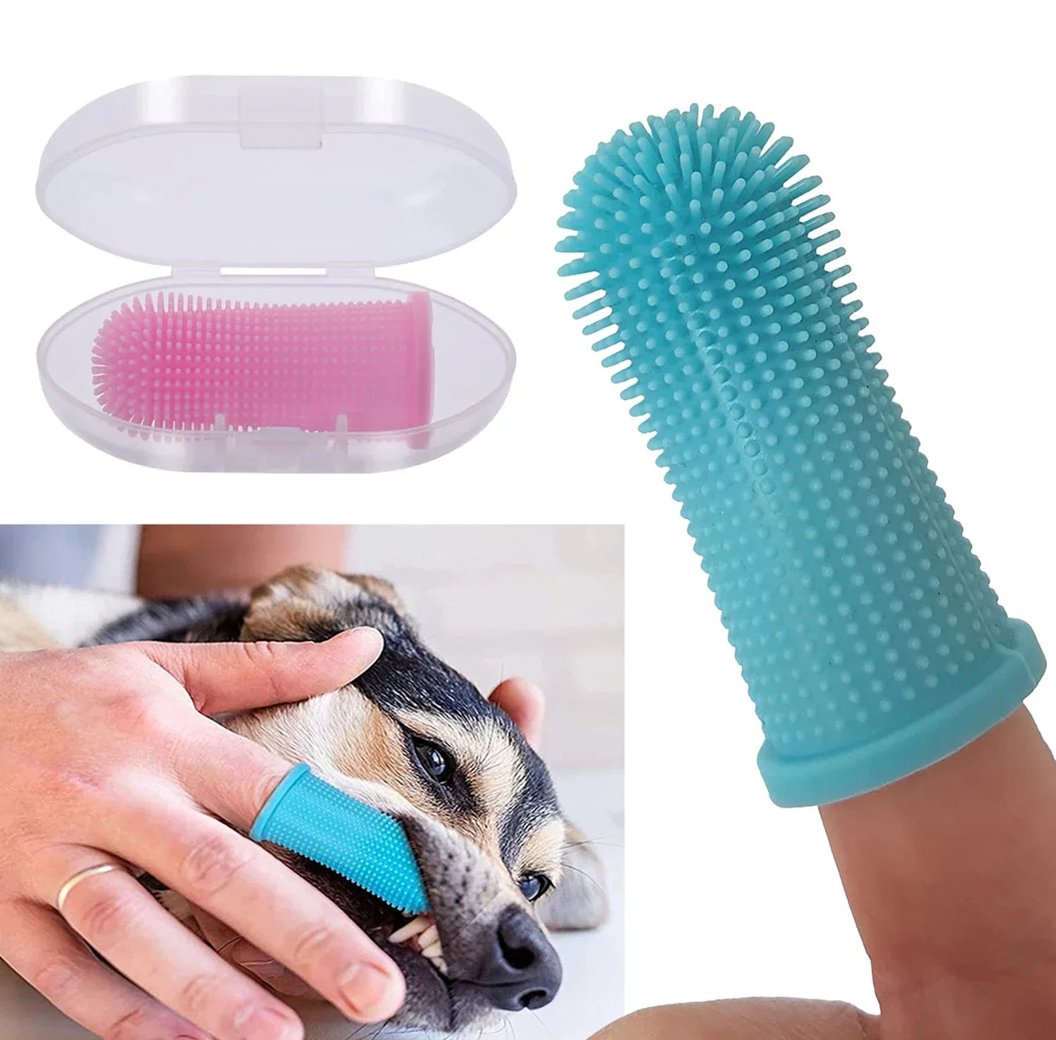 Silicone Finger Toothbrush for Dogs & Cats